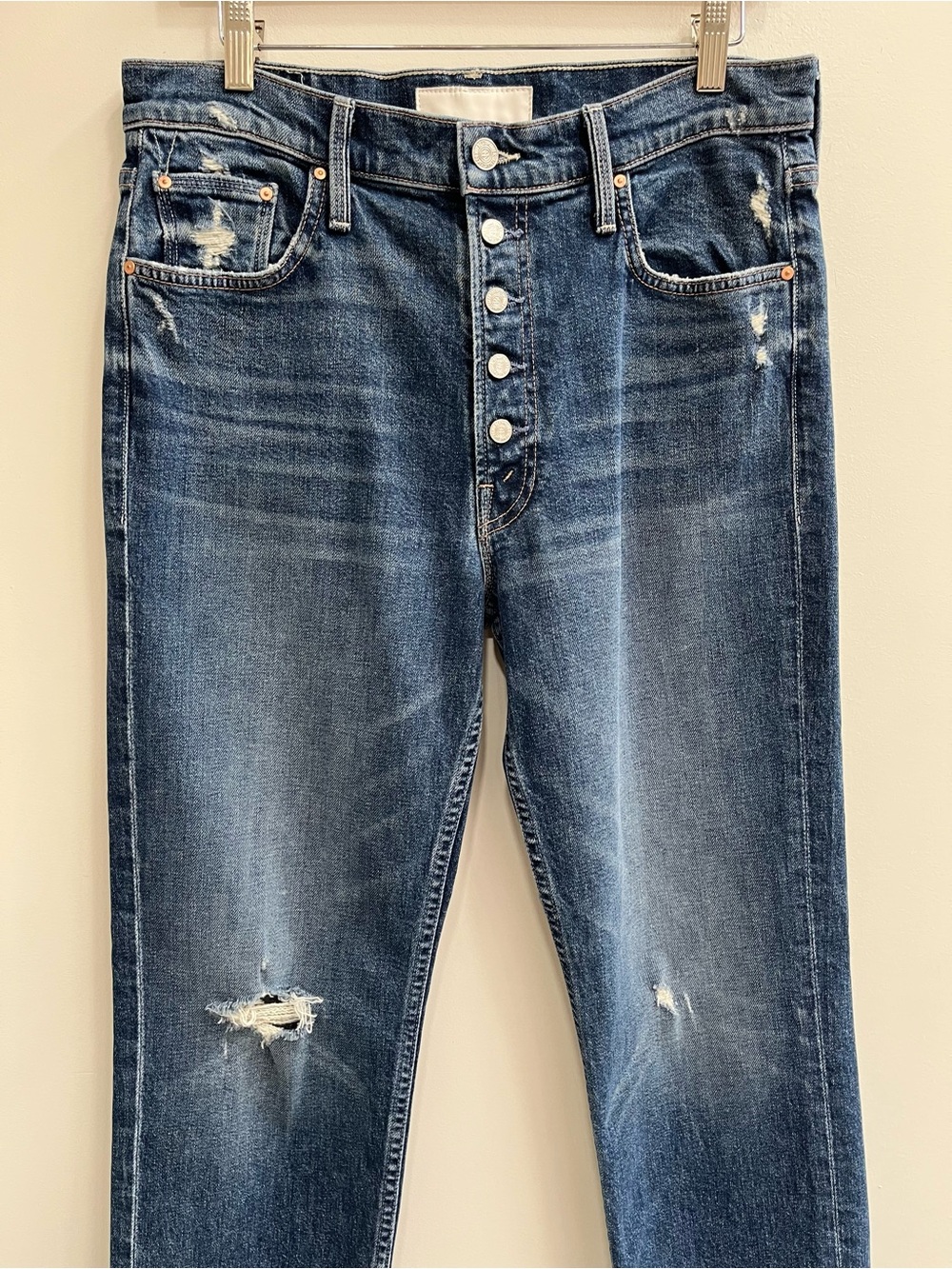 MOTHER SUPERIOR Pixie Tomcat Ankle Jeans in Born To Bite Exposed Button Fly 31 - Picture 8 of 16